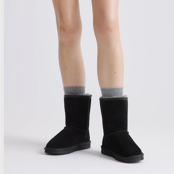 QUINCE NWT Australian shearling mid calf boot -black -8 - Picture 3 of 10